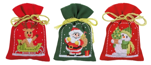 Vervaco Verachtert - Geschenksäckchen Weihnachten 3er-Set