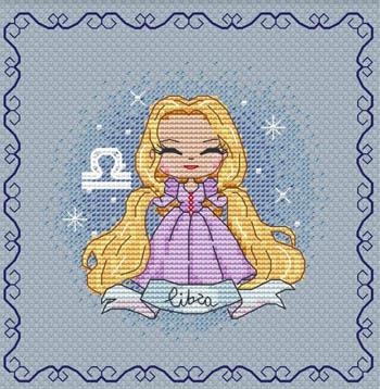 Stickvorlage Les Petites Croix De Lucie - Zodiacal Princess 3 Libra