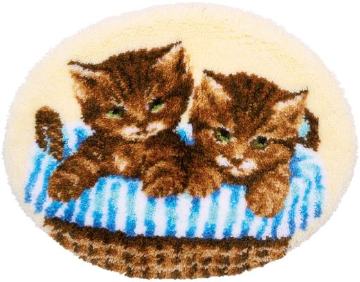 Knüpfteppich Verachtert/Vervaco - Katzen im Körbchen