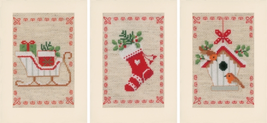 Vervaco Verachtert - Passepartoutkarten Weihnachten 3er-Set