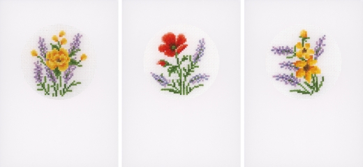Vervaco Verachtert - Passepartoutkarten Blumen 3er-Set