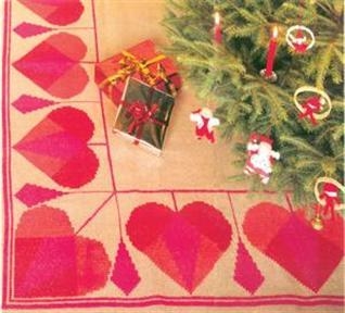Fremme Stickpackung - Weihnachtsbaumdecke Herzen 140x140 cm