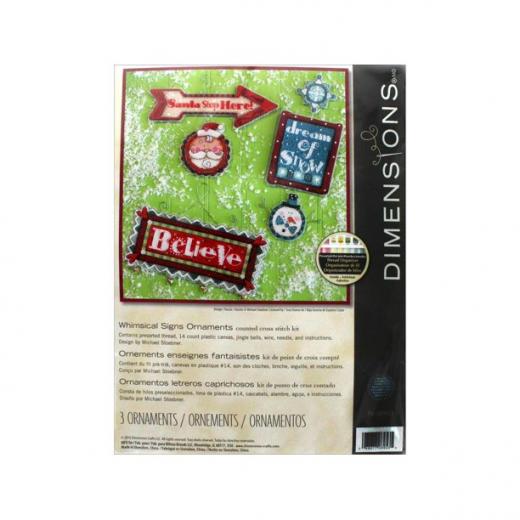 Dimensions Stickpackung - Whimsical Signs Ornaments (Ausverkauf)