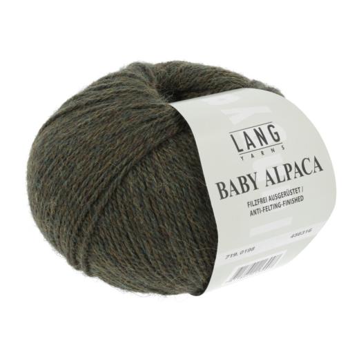 Baby Alpaca Lang Yarns - dunkelolive mélange (0198)