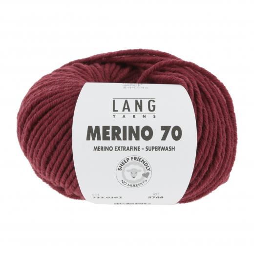 Lang Yarns Merino 70 - dunkelrot mélange