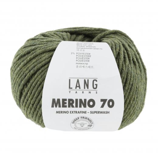 Lang Yarns Merino 70 - dunkelolive mélange (0398)
