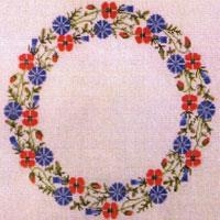Haandarbejdets Fremme - Tischdecke Mohn mit Kornblumen