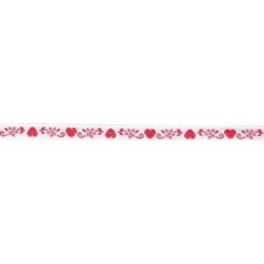 Webband Herzranke rot-weiss - Rico Design (Ausverkauf)