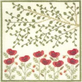 Fremme Stickpackung - Mohnblumen