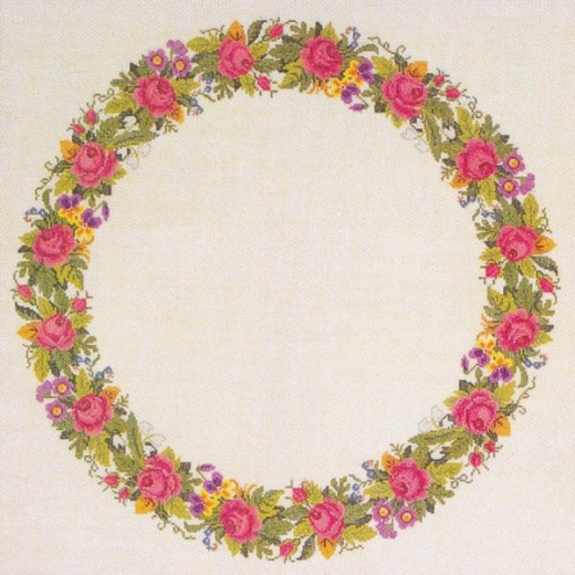 Haandarbejdets Fremme - Tischdecke Rosenkranz