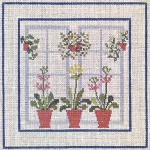 Fenster mit Primeln - Haandarbejdets Fremme (Stickpackung)