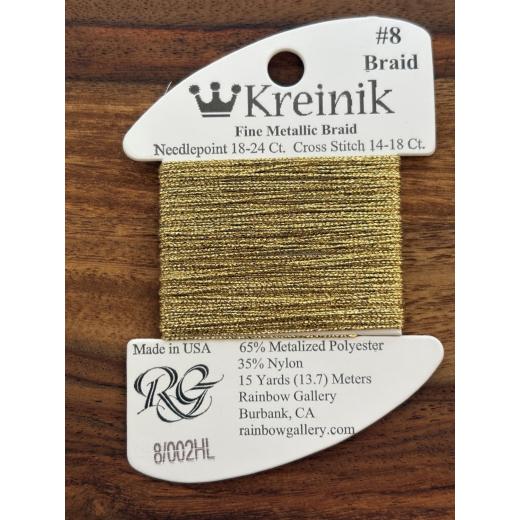 Kreinik #8 002HL - Gold High Lustre