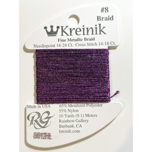 Kreinik Very Fine Braid #8 012HL – Purple High Lustre