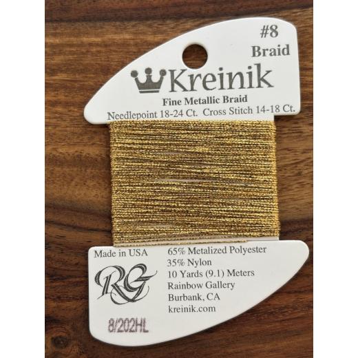 Kreinik #8 202HL - Aztec Gold High Lustre