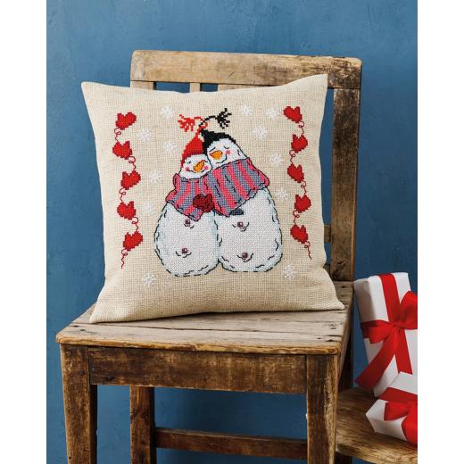 Kissen Schneefreunde - Permin of Copenhagen (Stickpackung)