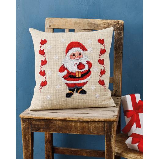 Kissen Weihnachtsmann - Permin of Copenhagen (Stickpackung)