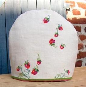 Haandarbejdets Fremme - Kaffeewärmer Erdbeeren (Stickpackung)