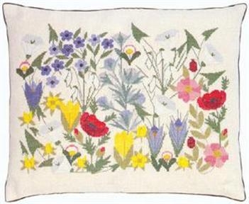 Haandarbejdets Fremme - Kissen Blumen