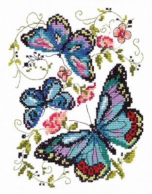 Magic Needle - Stickbild Blue Butterflies