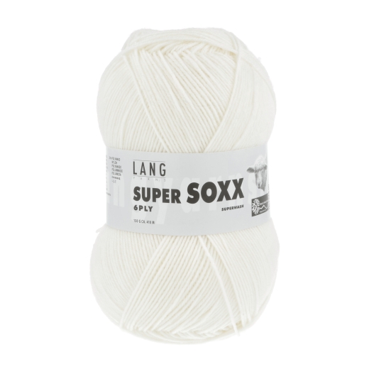 Lang Yarns Super Soxx 6-fach Sockenwolle - weiß