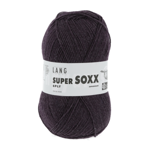 Lang Yarns Super Soxx 6-fach Sockenwolle - aubergine mélange