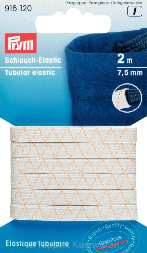 Gummiband Schlauch-Elastic 7,5 mm weiss - Prym 915120