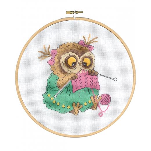 Permin of Copenhagen - Strickende Eule mit Stickring