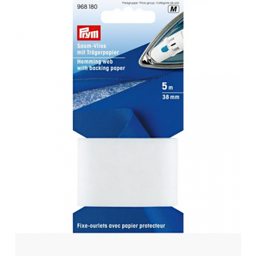 Saum-Vlies zum Einbügeln 30 mm weiß - 5 m-Karte - Prym