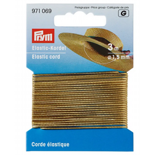 Elastic-Kordel 1,5 mm goldfarbig - 3 m-Karte - Prym