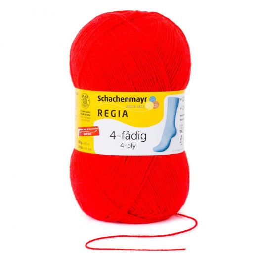 Sockenwolle Regia uni 4-fach - hochrot (02054)