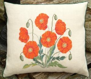 Haandarbejdets Fremme - Kissen Sibirischer Mohn