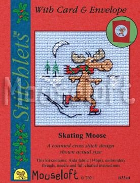 Mouseloft - Skating Moose mit Passepartoutkarte