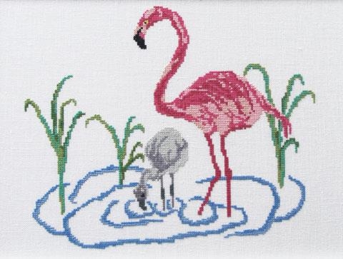 Fremme Stickpackung - Flamingos