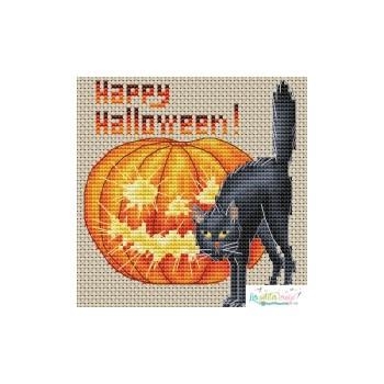 Stickvorlage Les Petites Croix De Lucie - Black Cat & Jack O Lantern