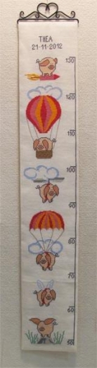 Fremme Stickpackung - Meßlatte Schweinchen
