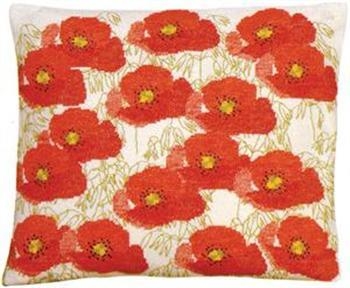 Haandarbejdets Fremme - Kissen Mohnblumen