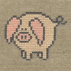 Fremme Stickpackung - Schwein 12x12 cm
