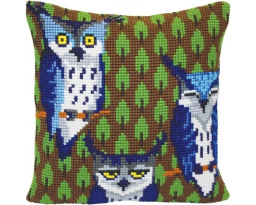 Kreuzstichkissen Collection dArt - Owls in the Forest