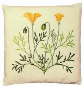 Haandarbejdets Fremme - Kissen Isländische Mohnblumen