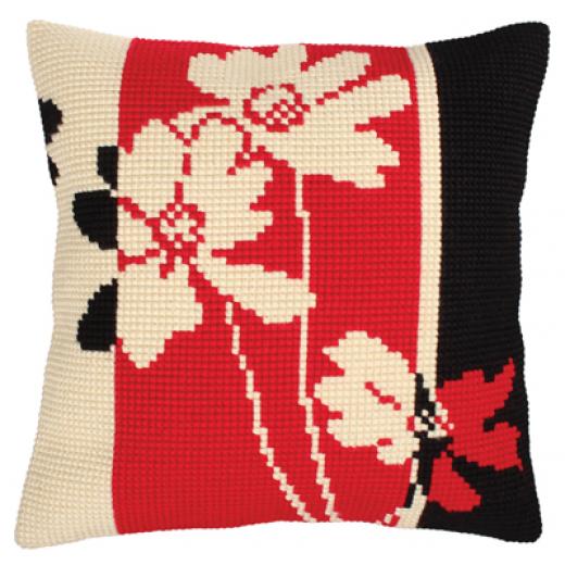 Red and Black - Kreuzstichkissen Collection dArt