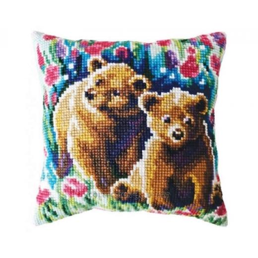 Bear Cubs - Kreuzstichkissen Collection dArt