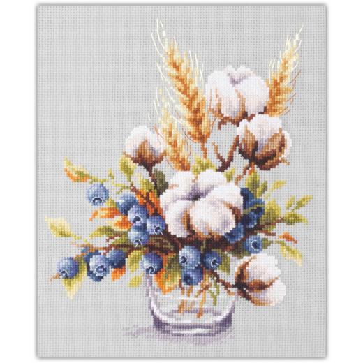 Magic Needle - Stickbild Blooming Cotton and Blueberry
