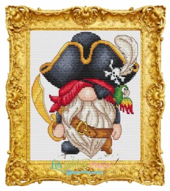 Stickvorlage Les Petites Croix De Lucie - Gnome Pirate