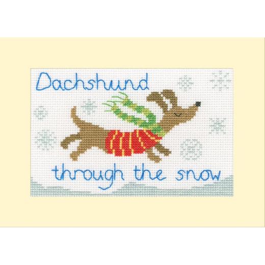 Dachshund Through The Snow - Bothy Threads Hannah Dale (Stickpackung)