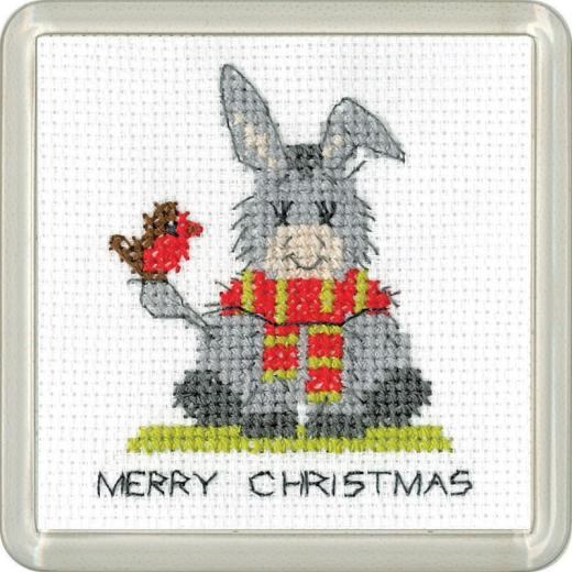 Donkey Coaster - Christmas Scarf - Heritage Crafts (Stickpackung incl. Untersetzer)