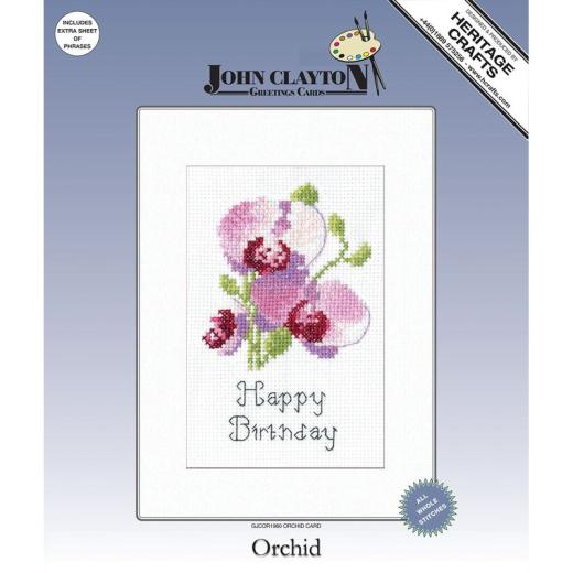 Heritage Crafts - Greeting Card Orchid - (Stickpackung)