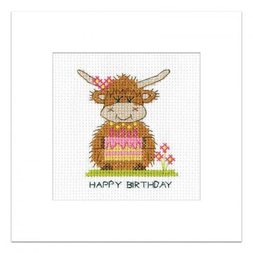 Highland Card Birthday Cake - Heritage Crafts (Stickpackung)