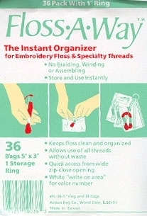 Floss-a-Way - Zipperbeutel mit Ring - 36 Stück