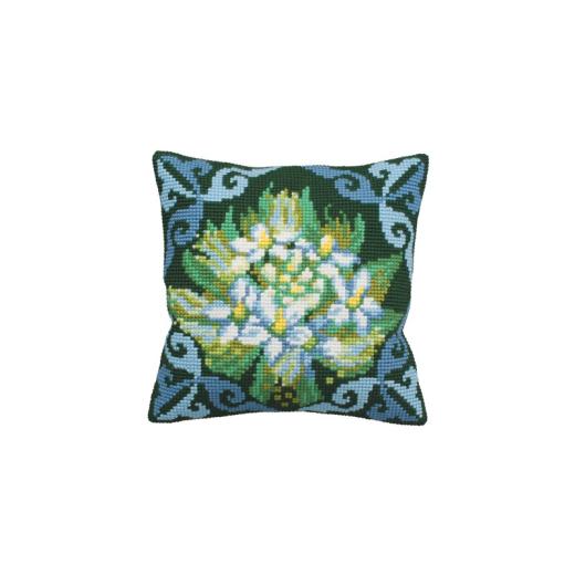 Collection dArt - Kreuzstichkissen Ledum bleu