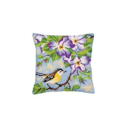 Collection dArt - Kreuzstichkissen Little Titmouse on a Branch